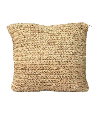 Bazar Bizar Antwerp De Raffia Flores vierkante kussenhoes - naturel - 40x40