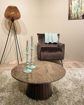 Livingfurn Brix Emperador Salontafel | Steen | H38 x D80 cm