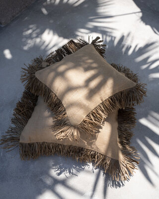 Bazar Bizar Antwerp De jute Bonita kussenhoes - naturel - 40x40 cm