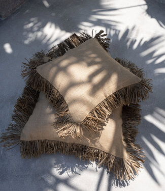 Bazar Bizar Antwerp De jute Bonita kussenhoes - naturel - 40x40 cm