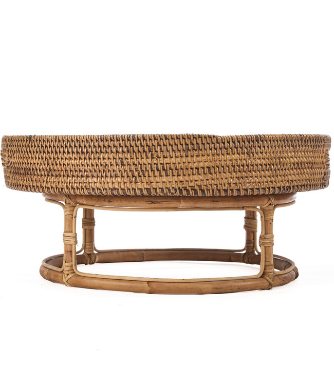 Bazar Bizar Antwerp Het rotan Rise-dienblad - naturel bruin