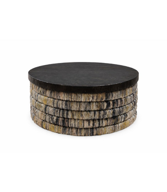 Bazar Bizar Antwerp Magani ronde salontafel Banana grijsgewassen