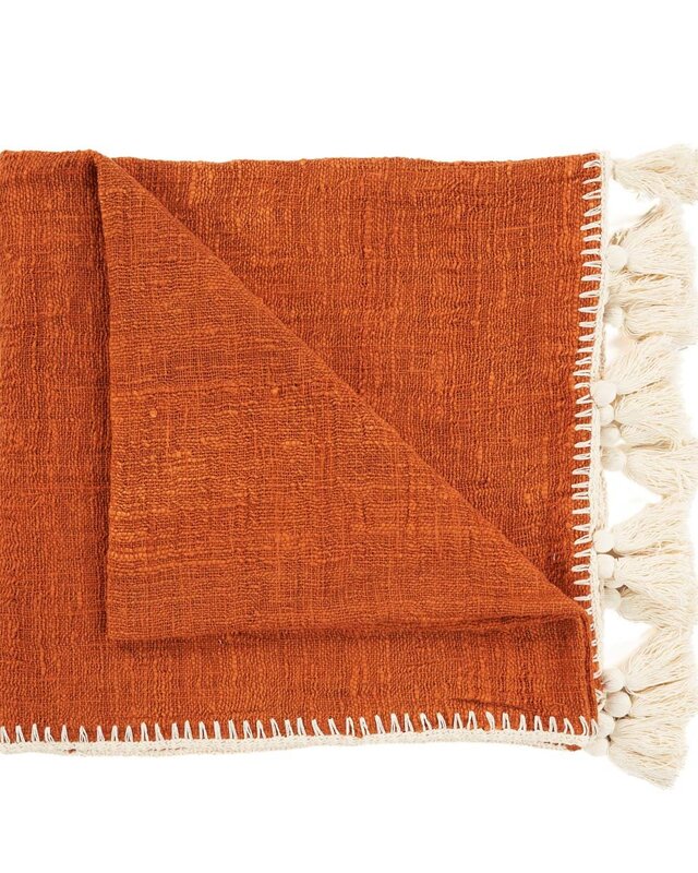 Bazar Bizar Antwerp The Stitch bedsprei - terracotta