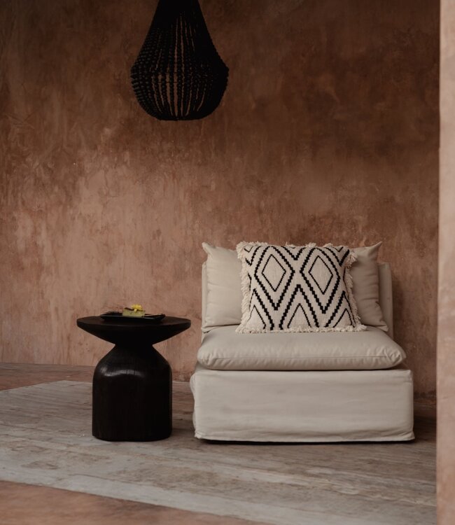 Bazar Bizar Antwerp De Sahara Diamond kussenhoes - natuurlijk zwart