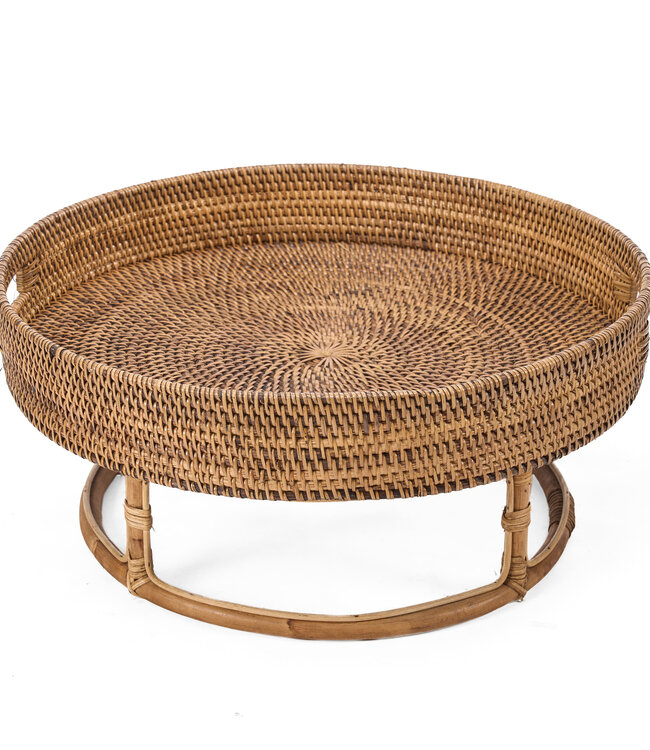 Bazar Bizar Antwerp Het rotan Rise-dienblad - naturel bruin