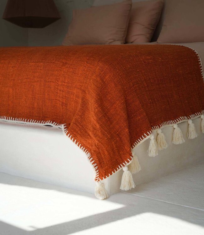 Bazar Bizar Antwerp The Stitch bedsprei - terracotta