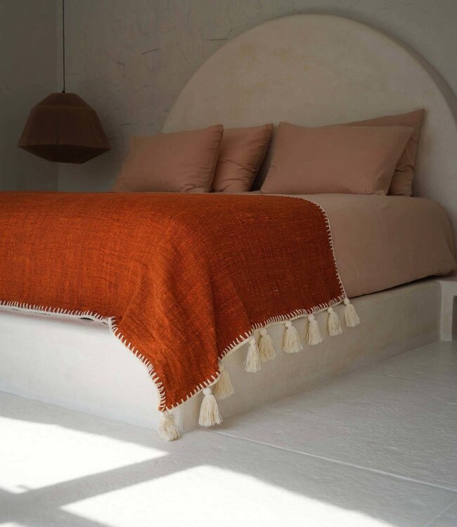 Bazar Bizar Antwerp The Stitch bedsprei - terracotta
