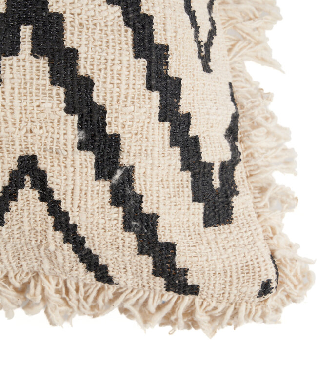 Bazar Bizar Antwerp De Sahara Diamond kussenhoes - natuurlijk zwart