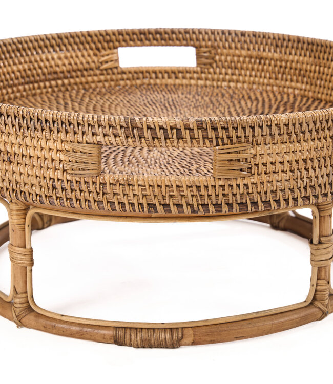Bazar Bizar Antwerp Het rotan Rise-dienblad - naturel bruin