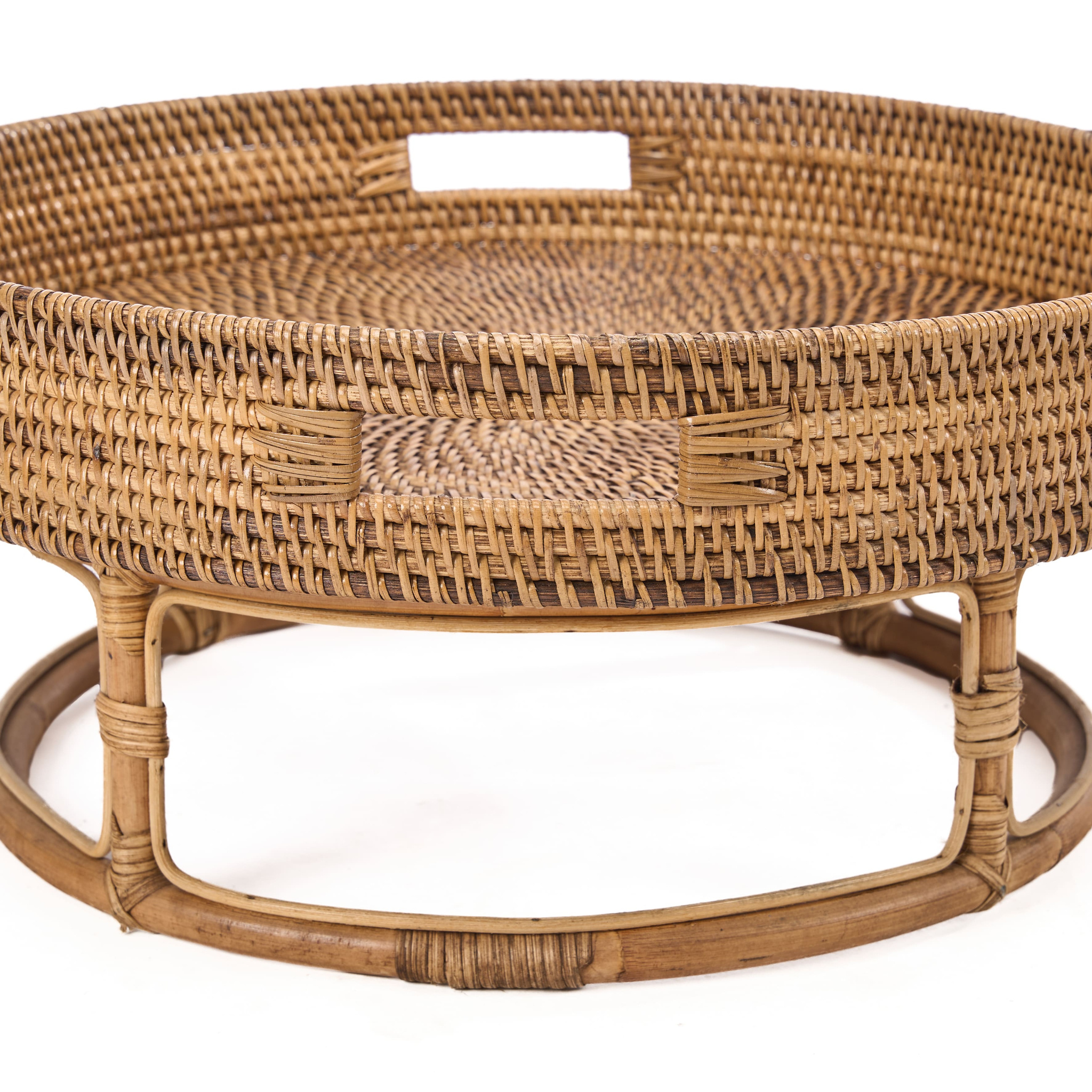 Bazar Bizar Antwerp Het rotan Rise-dienblad - naturel bruin