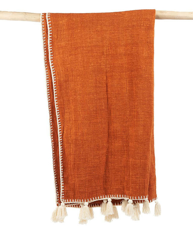 Bazar Bizar Antwerp The Stitch bedsprei - terracotta
