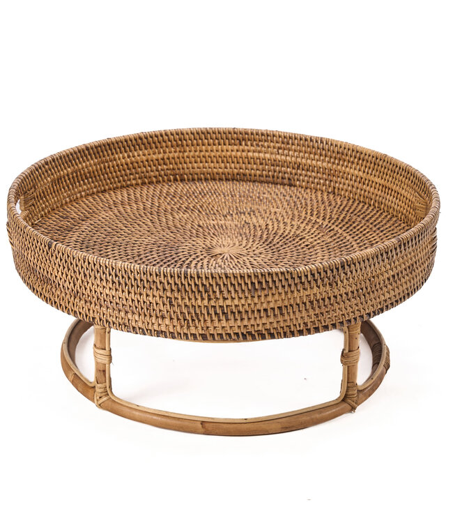 Bazar Bizar Antwerp Het rotan Rise-dienblad - naturel bruin