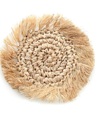 Bazar Bizar Antwerp De Fringe raffia-onderzetter - naturel
