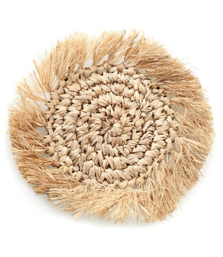 Bazar Bizar Antwerp De Fringe raffia-onderzetter - naturel
