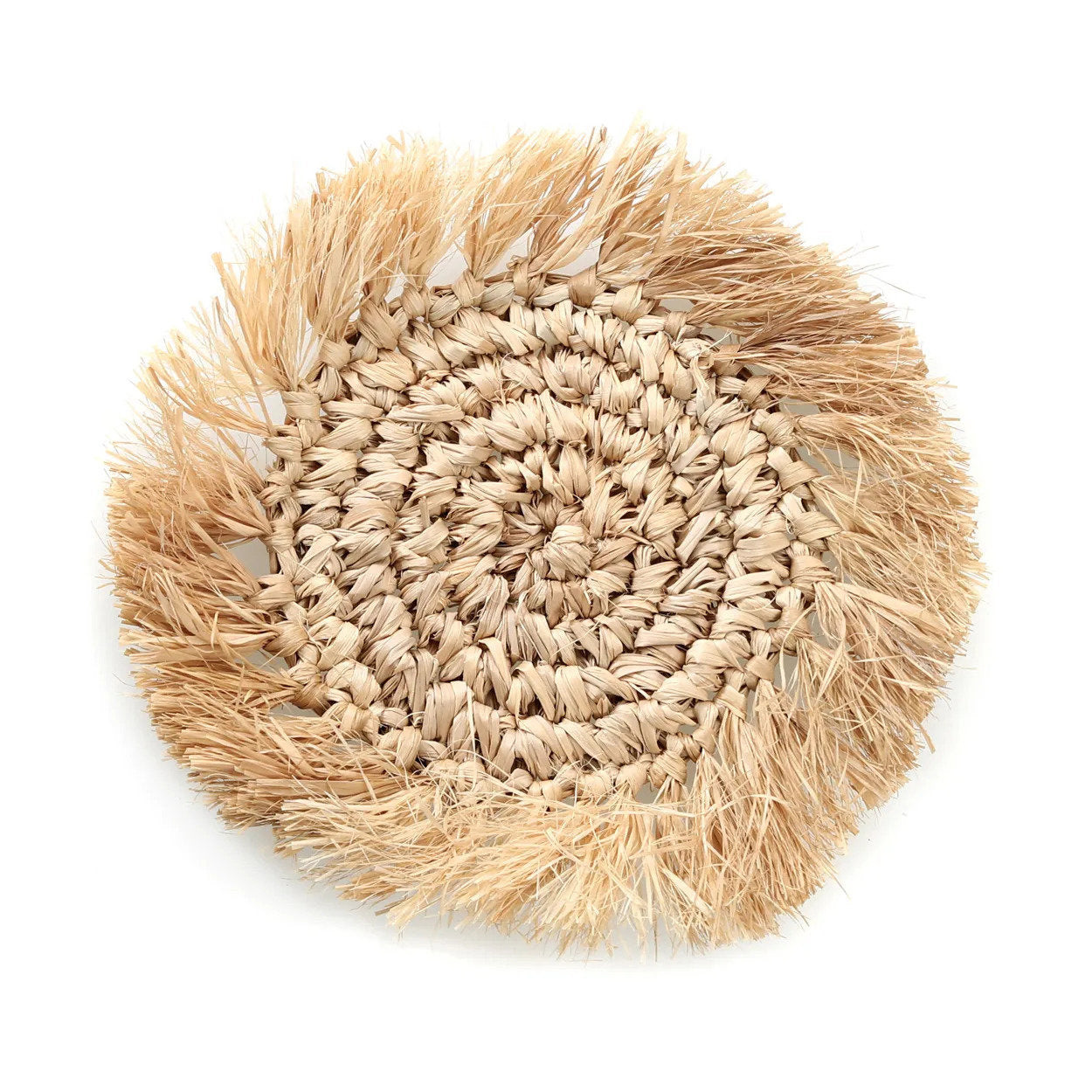 Bazar Bizar Antwerp De Fringe raffia-onderzetter - naturel