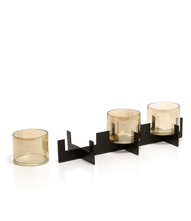 Bazar Bizar Antwerp De Trio Noir kandelaar - zwart