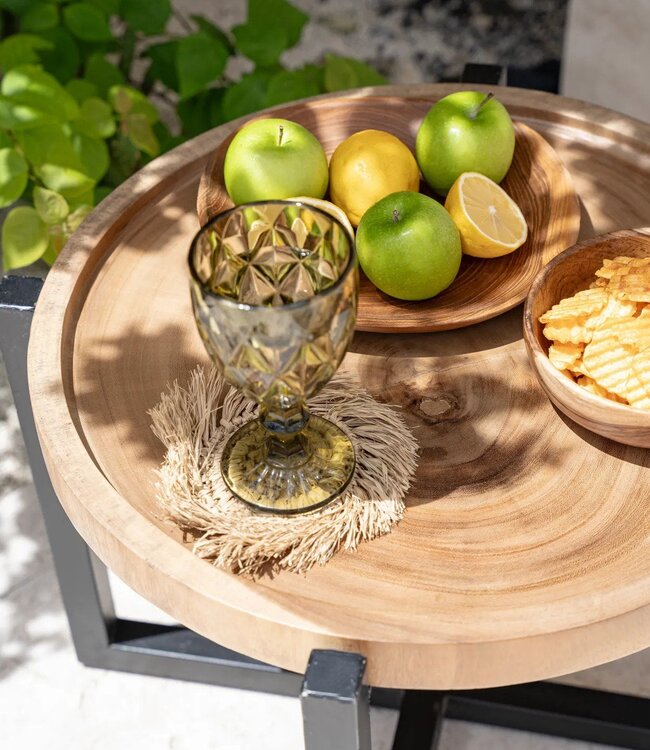 Bazar Bizar Antwerp De Fringe raffia-onderzetter - naturel