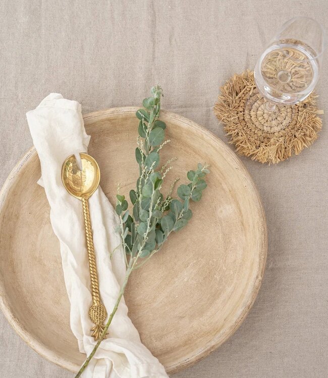 Bazar Bizar Antwerp De Fringe raffia-onderzetter - naturel