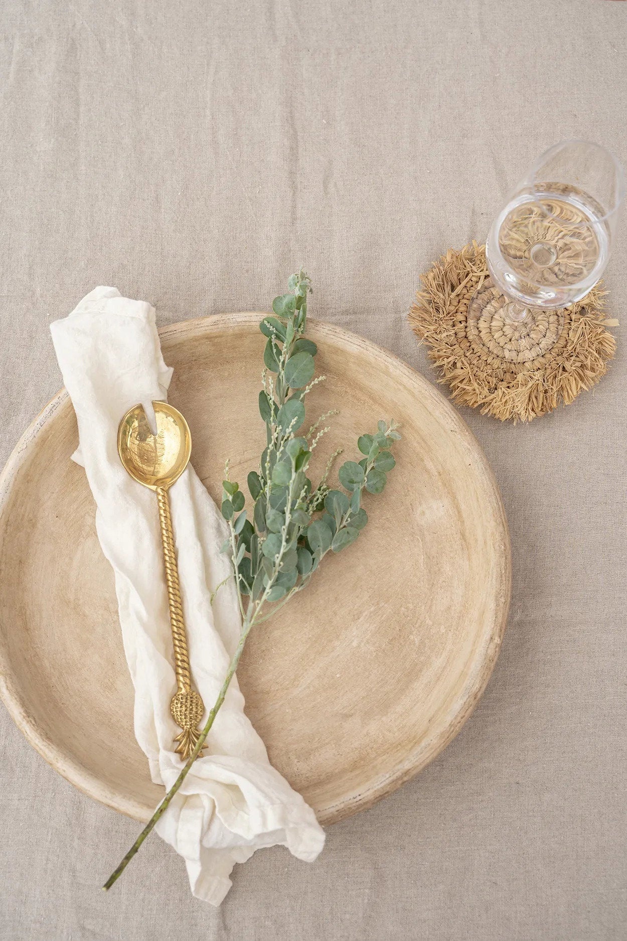 Bazar Bizar Antwerp De Fringe raffia-onderzetter - naturel