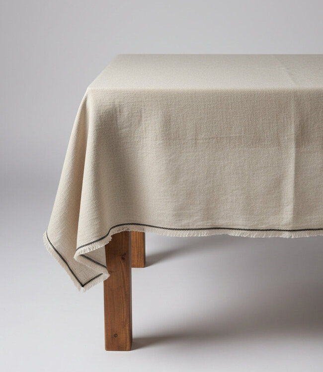 Bazar Bizar Antwerp Toscane tafelkleed - naturel zwart - 150x300