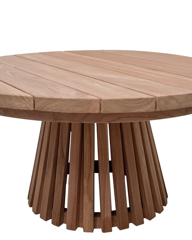 Livingfurn Cindo Tuintafel | Teakhout | H38 x D80 cm