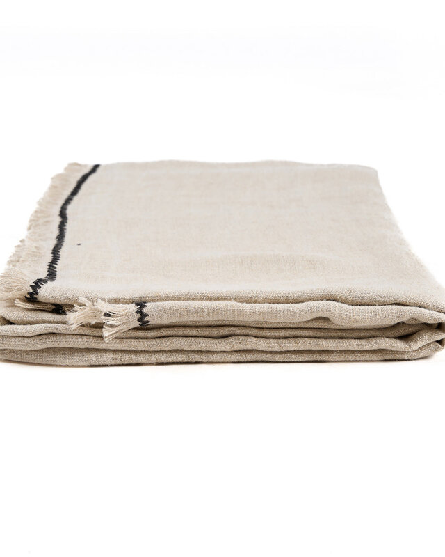 Bazar Bizar Antwerp Toscane tafelkleed - naturel zwart - 150x300