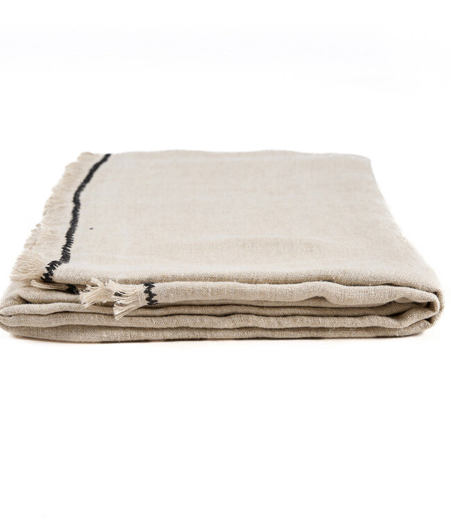 Bazar Bizar Antwerp Toscane tafelkleed - naturel zwart - 150x300