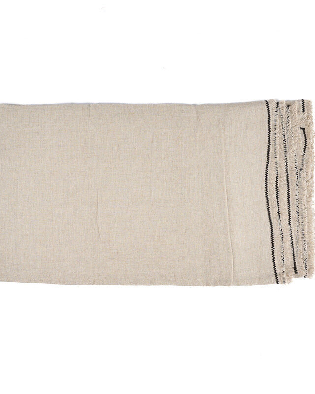 Bazar Bizar Antwerp Toscane tafelkleed - naturel zwart - 150x300