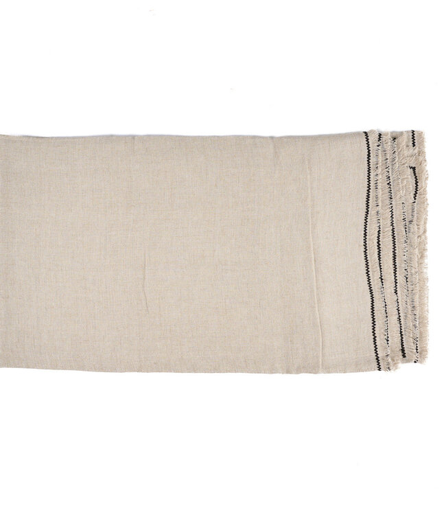 Bazar Bizar Antwerp Toscane tafelkleed - naturel zwart - 150x300