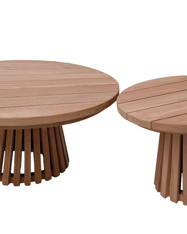 Livingfurn Cindo Tuintafel | Teakhout | H38 x D80 cm