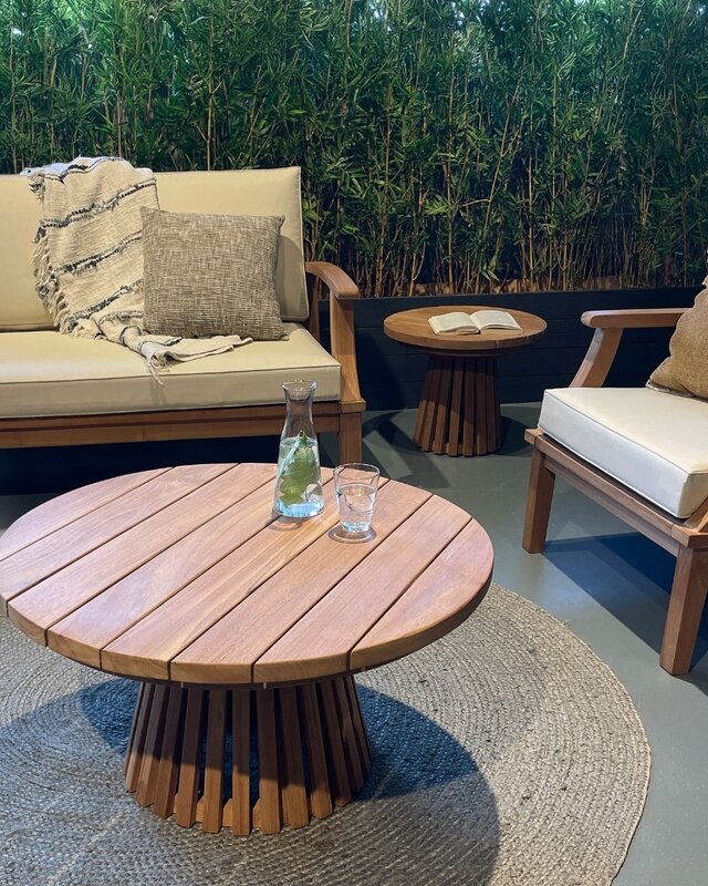 Livingfurn Cindo Tuintafel | Teakhout | H38 x D80 cm