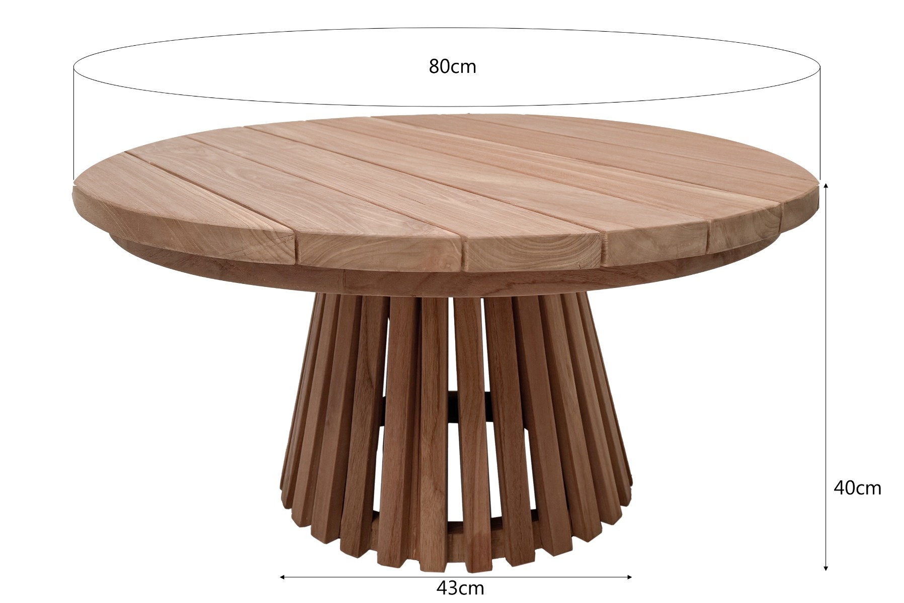 Livingfurn Cindo Tuintafel | Teakhout | H38 x D80 cm