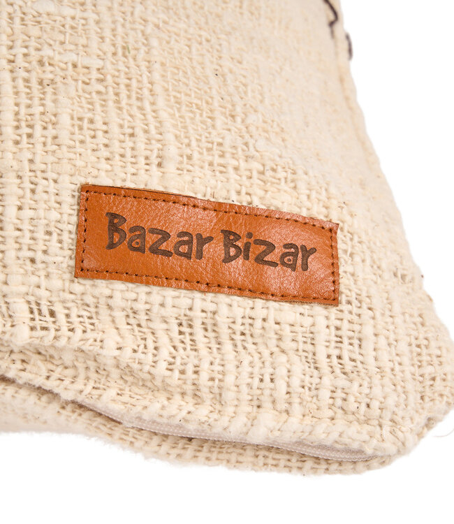 Bazar Bizar Antwerp De Cocoa patchwork-kussenhoes - natuurlijk bruin