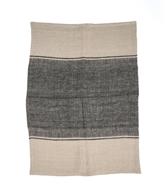 Bazar Bizar Antwerp The Linen Moody keukendoek - naturel zwart - 50x70 cm