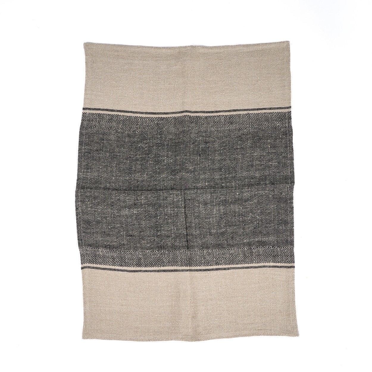 Bazar Bizar Antwerp The Linen Moody keukendoek - naturel zwart - 50x70 cm