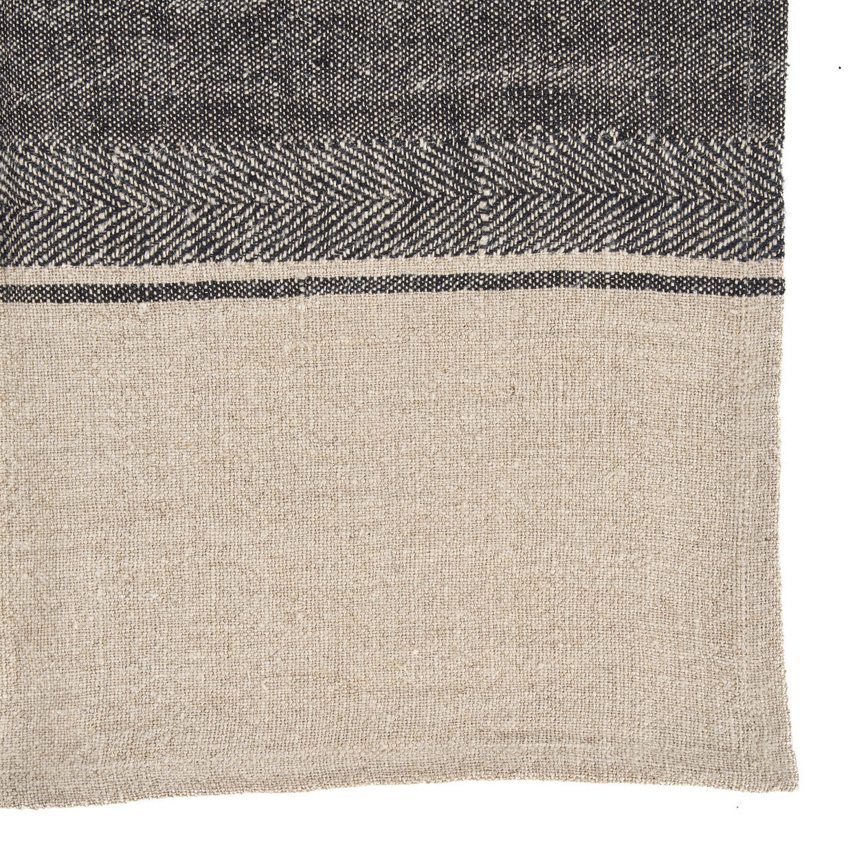 Bazar Bizar Antwerp The Linen Moody keukendoek - naturel zwart - 50x70 cm