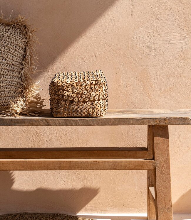 Bazar Bizar Antwerp De mand van kokosnootschalen - naturel - L