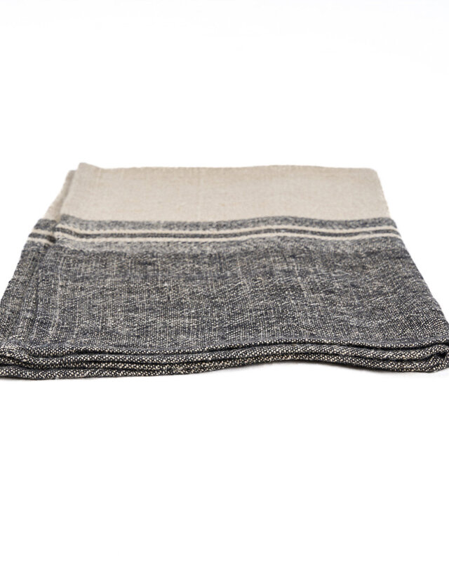 Bazar Bizar Antwerp The Linen Moody keukendoek - naturel zwart - 50x70 cm