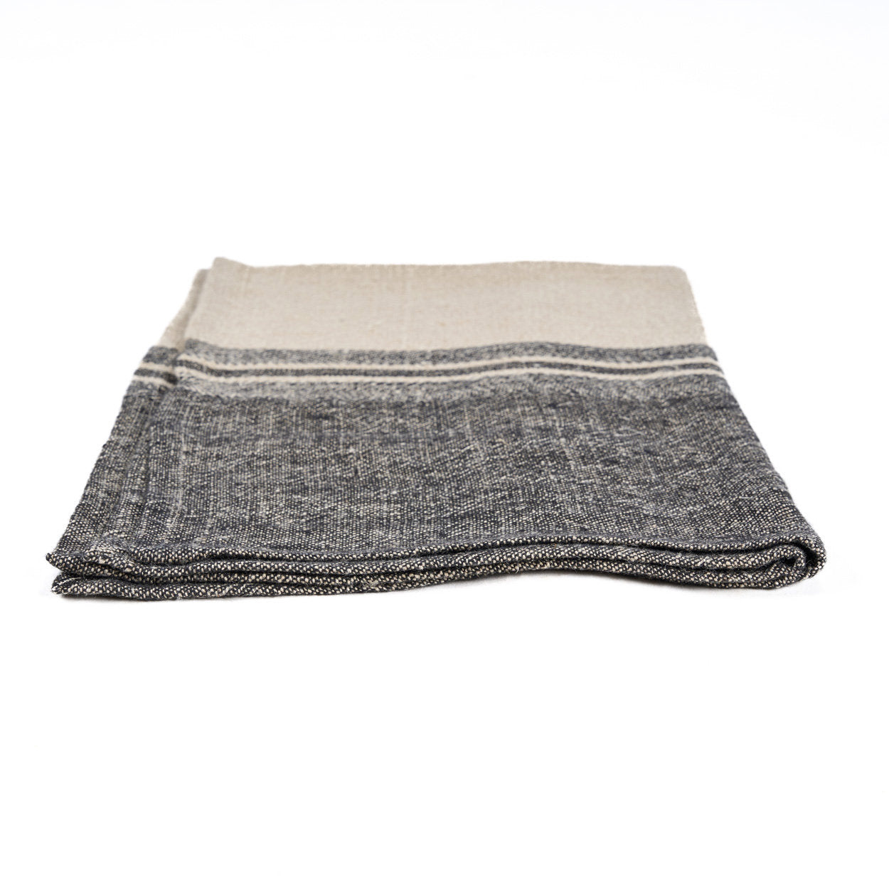 Bazar Bizar Antwerp The Linen Moody keukendoek - naturel zwart - 50x70 cm