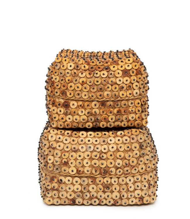 Bazar Bizar Antwerp De mand van kokosnootschalen - naturel - L