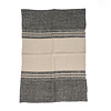 The Linen Dash keukendoek - naturel zwart - 50x70