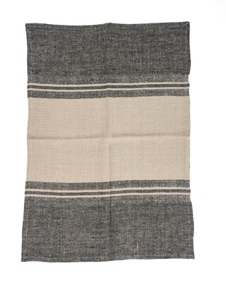 Bazar Bizar Antwerp The Linen Dash keukendoek - naturel zwart - 50x70