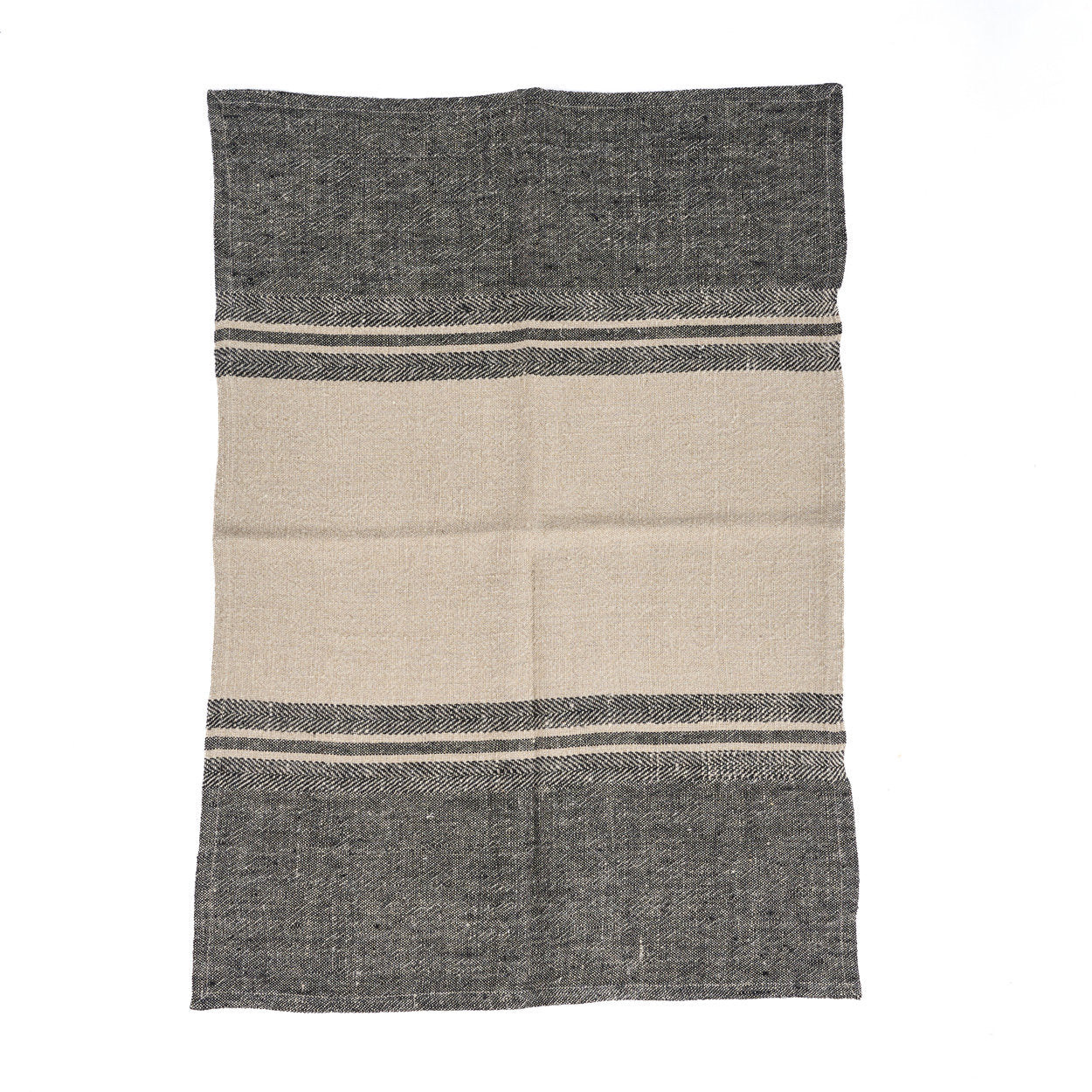 Bazar Bizar Antwerp The Linen Dash keukendoek - naturel zwart - 50x70