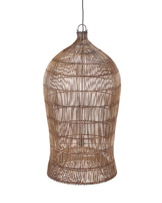 Bazar Bizar Antwerp De gevlochten belvormige hanglamp - Donker walnoot - XL