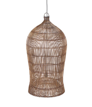 Bazar Bizar Antwerp De gevlochten belvormige hanglamp - Donker walnoot - XL