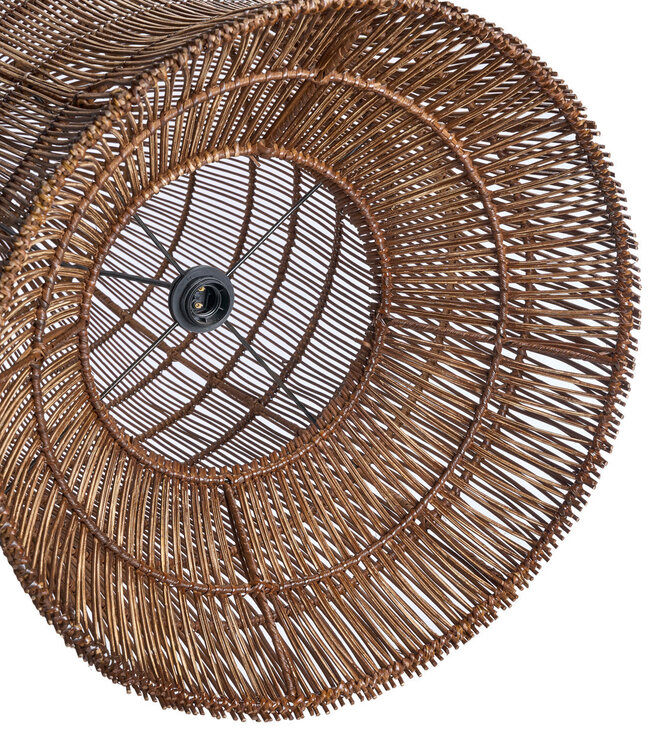 Bazar Bizar Antwerp De gevlochten belvormige hanglamp - Donker walnoot - XL