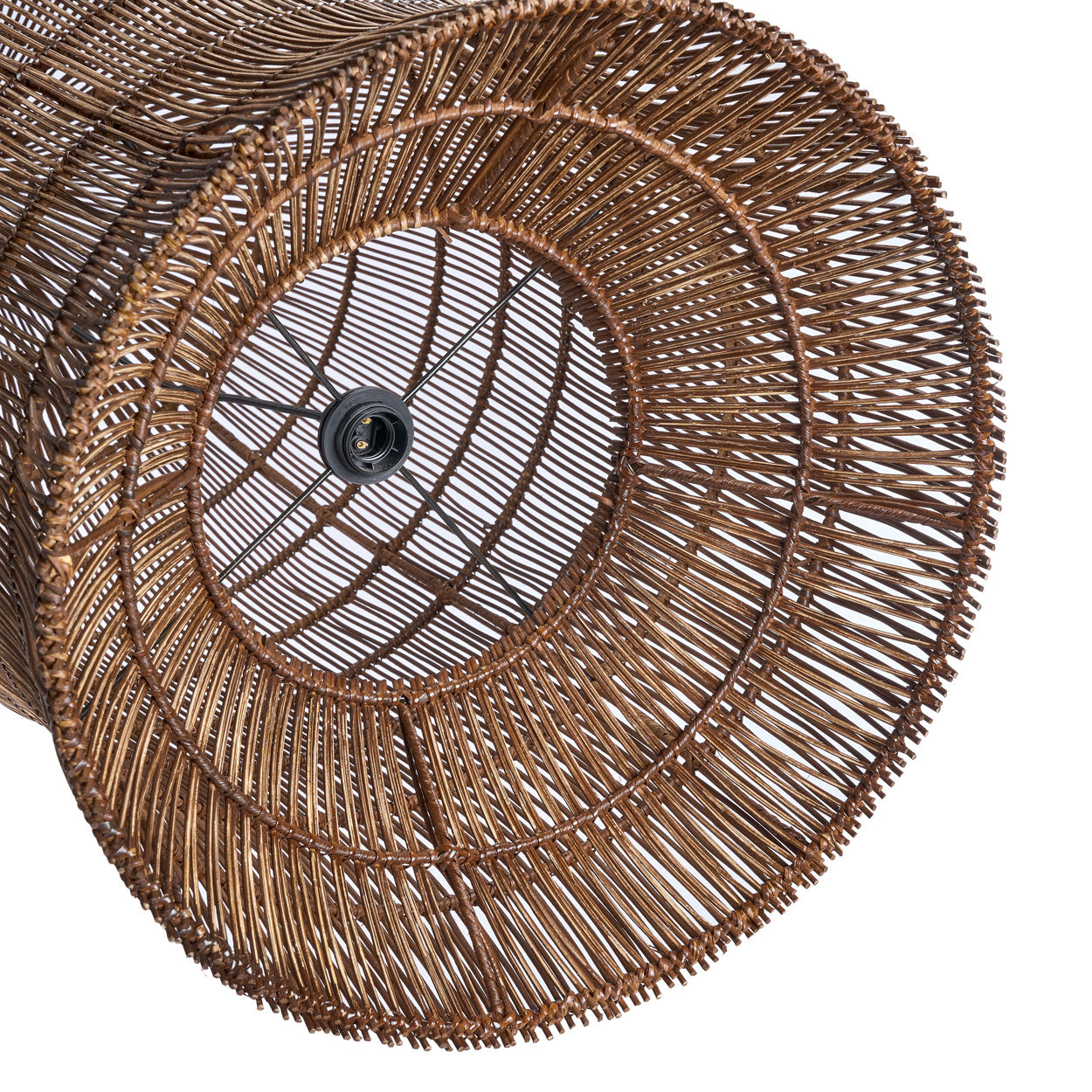 Bazar Bizar Antwerp De gevlochten belvormige hanglamp - Donker walnoot - XL