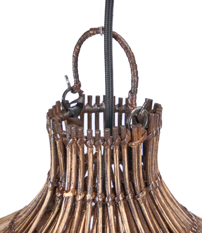 Bazar Bizar Antwerp De gevlochten belvormige hanglamp - Donker walnoot - XL