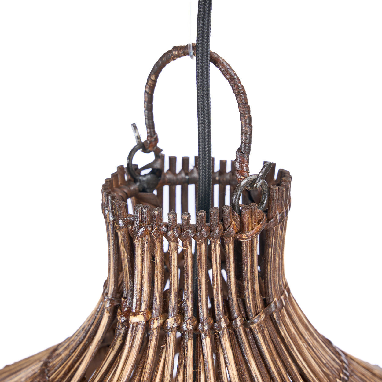 Bazar Bizar Antwerp De gevlochten belvormige hanglamp - Donker walnoot - XL
