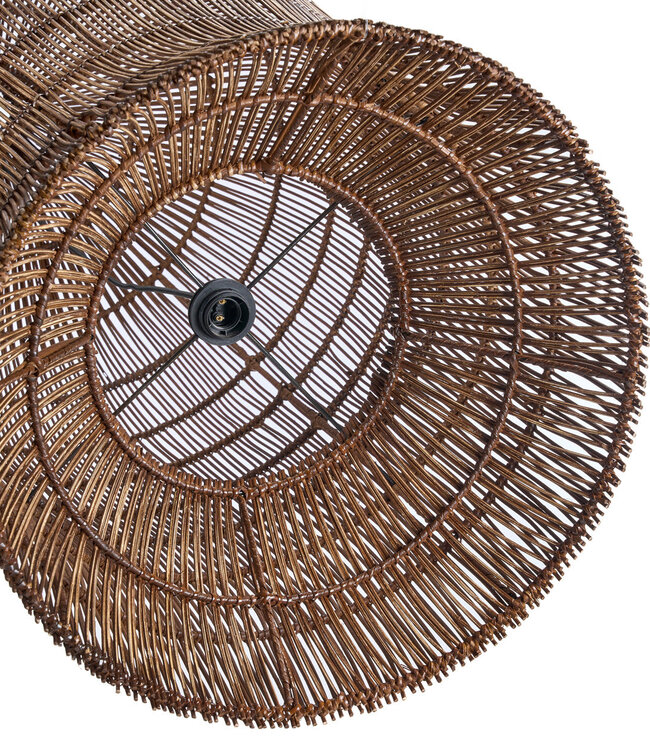 Bazar Bizar Antwerp De gevlochten belvormige hanglamp - Donker walnoot - XL